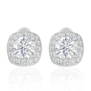 Cushion Cut CZ Halo Stud Earrings by Zaxie | NEW